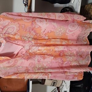 Susan Graver Pink and Orange Paisley Top